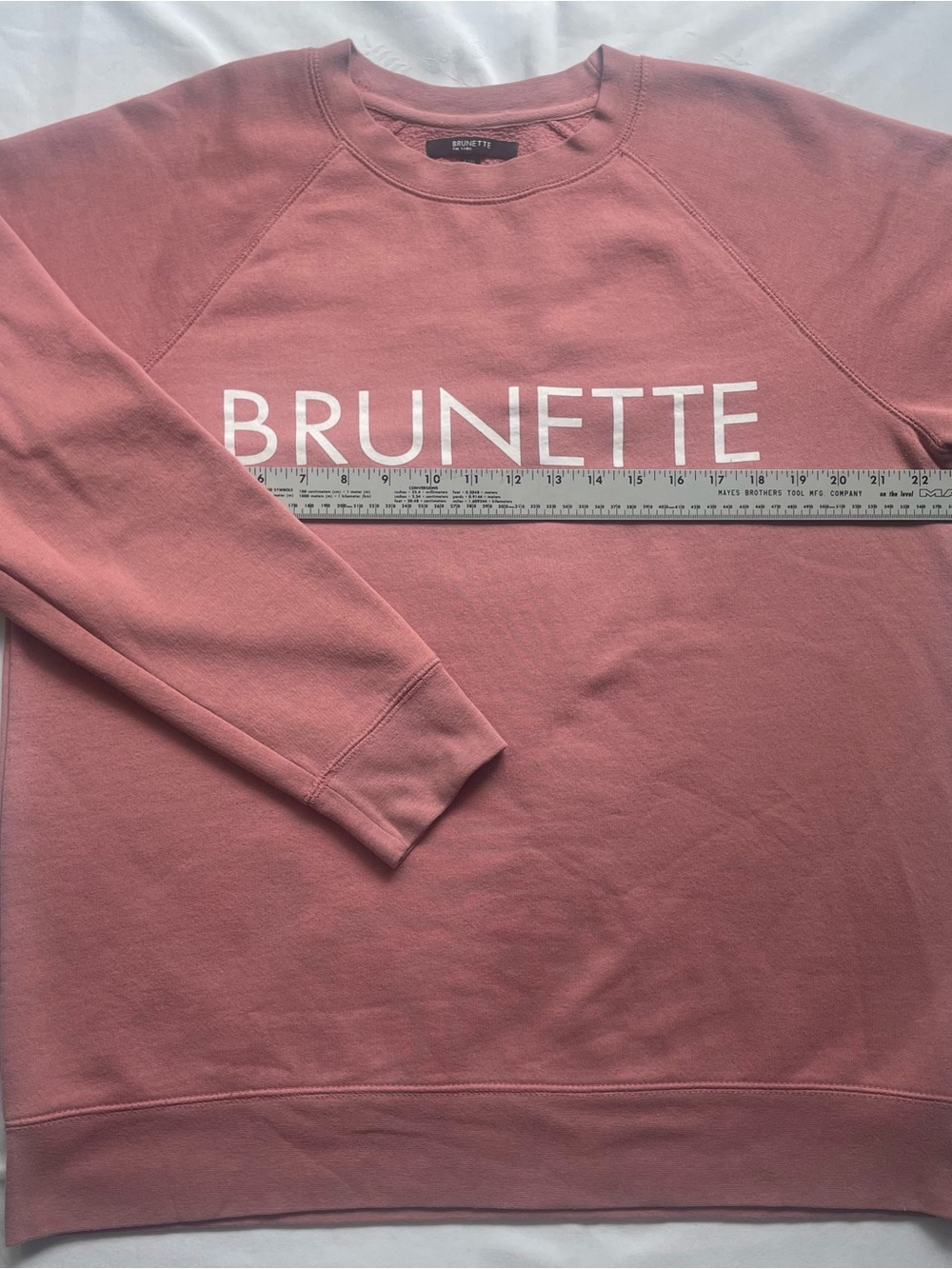 Brunette The Label Crewneck Sweatshirt Dusty Pink Graphic Pullover L/XL - Picture 6 of 8